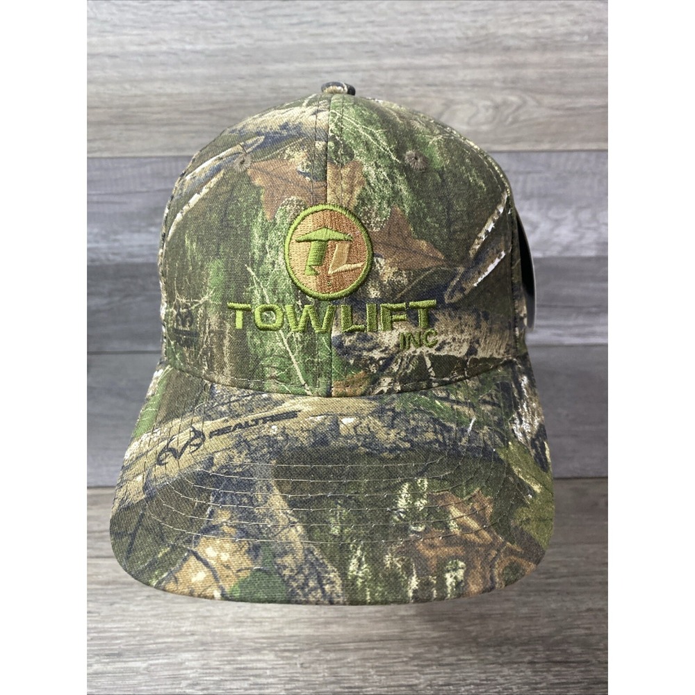 Realtree Adapt Camouflage Hat Mens Towlift Inc Logo Adjustable Baseball Cap New